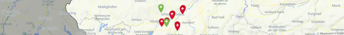 Kartenansicht für Apotheken-Notdienste in der Nähe von Schlatt (Vöcklabruck, Oberösterreich)
